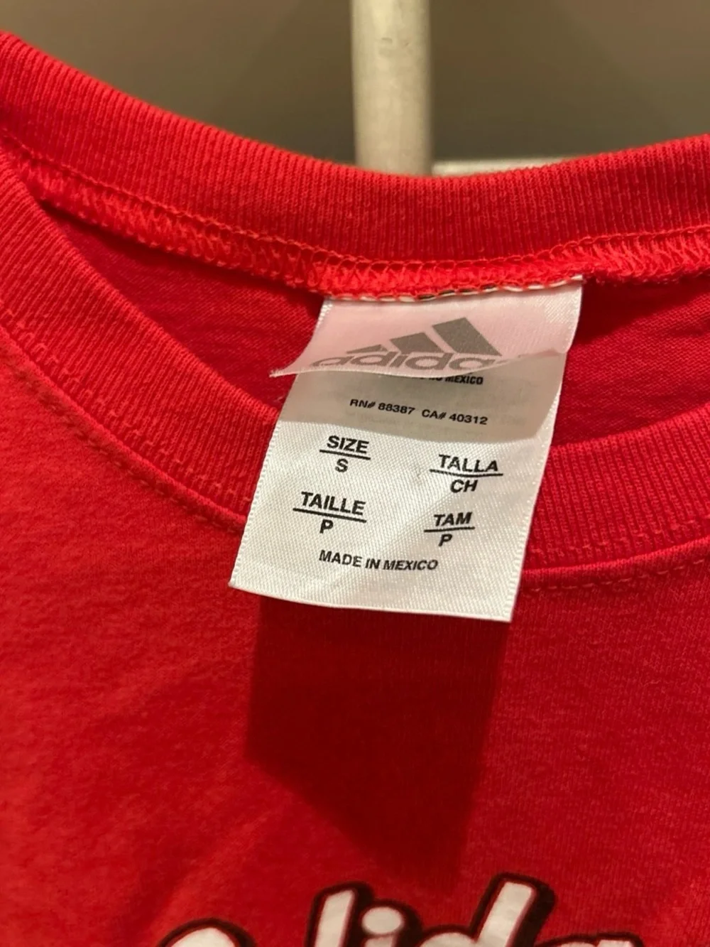 adidas Red Short-Sleeve Logo Tee